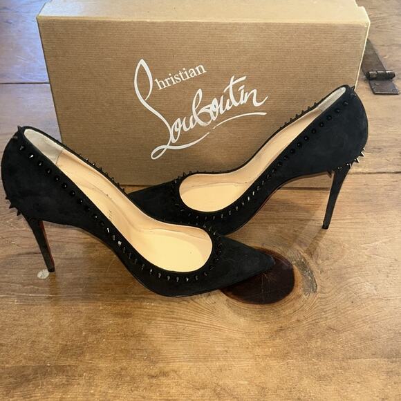 CHRISTIAN LOUBOUTIN Veau Velours Anjalina 100 Pumps size 37 - Picture 12 of 14